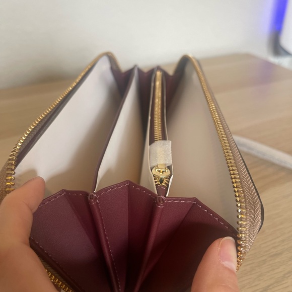 Coach Taupe Long Zip Around Wallet - Picture 9 of 10